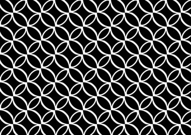 Siyah arka plan üzerinde siyah çizgileri olan kusursuz geometrik desen. Çiçek konsepti - illüstrasyon tasarımı 