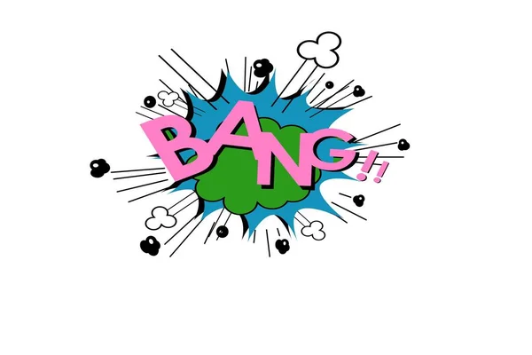 Bang Comic Білому Тлі Дизайн Ілюстрацій — стокове фото