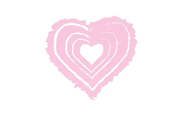 Coração Rosa Sobre Fundo Branco Design Ilustração — Fotografia de Stock