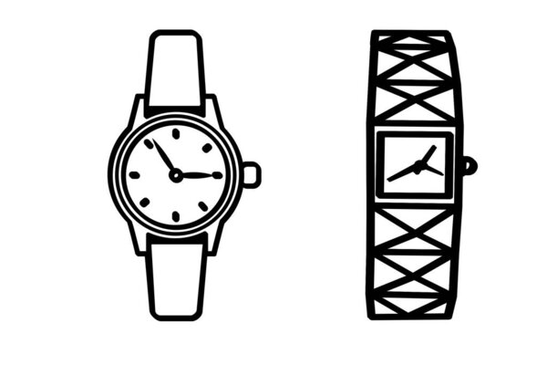 wristwatch icon on a white background - illustration design 