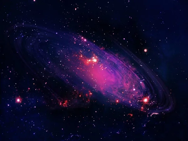 Galassia Spaziale Nello Spazio Sfondo Scuro Disegno Illustrazione — Foto Stock