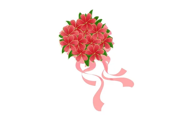 白を基調とした赤いバラの花束 イラストデザイン — ストック写真