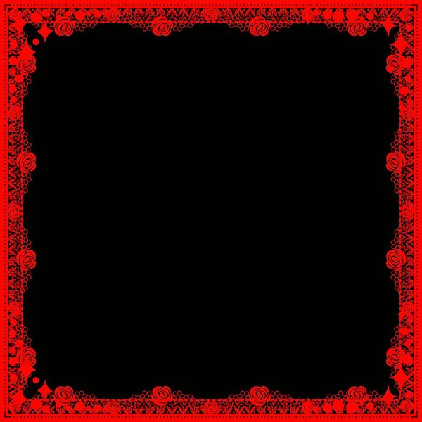 Illustration Des Frühlings Karte Mit Roten Rosen Auf Schwarzem Hintergrund — Stockfoto