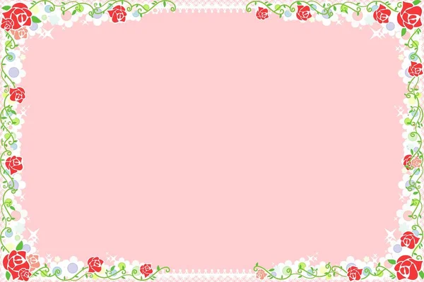 Illustration Spring Time Card Flowers Pink Background Illustration Design — Stock Photo, Image