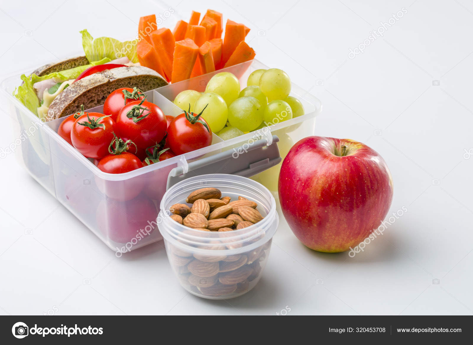 Lunch Box Fresh Vegetables Fruits Stock Photo by ©Asiorek 320453708