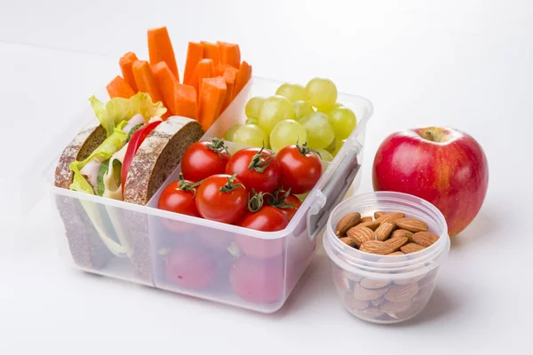 Lunchbox Met Verse Groenten Fruit — Stockfoto