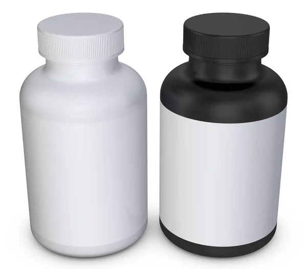 Realistic Bottle Mock Template White Background Rendering Illustration — Stock Photo, Image