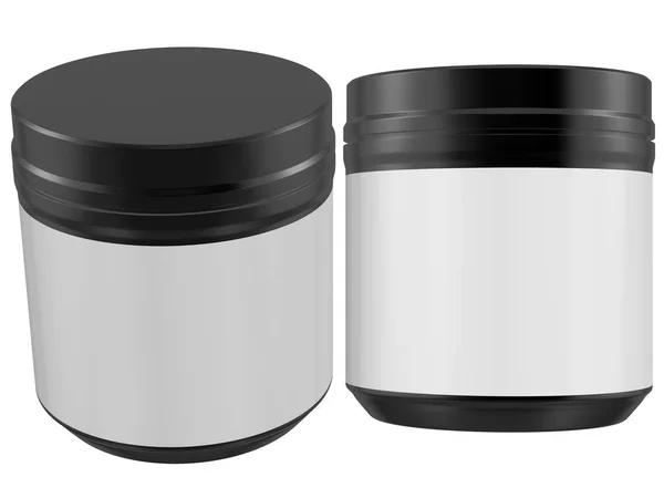 Realistic Jar Mock Template White Background Rendering Illustration Copy Space — Stock Photo, Image