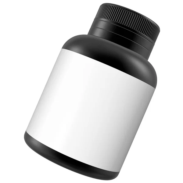 Realistic Bottle Mock Template White Background Rendering Illustration Copy Space — Stock Photo, Image