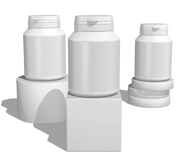 Realistico Bottle Mock Template Sfondo Bianco Rendering Illustrazione — Foto Stock