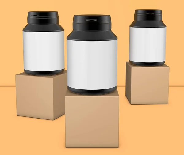 Realistic Bottle Mock Template White Background Rendering Illustration Copy Space — стоковое фото