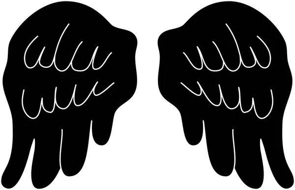 귀여운 검은 천사 날개 — 스톡 벡터