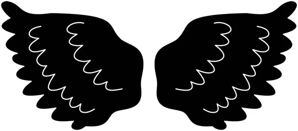 Ailes ange noir mignon — Image vectorielle