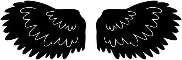 Ailes ange noir mignon — Image vectorielle