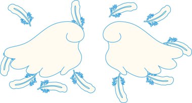 Tüylerin kanat çırpan Pop Angel kanatları 