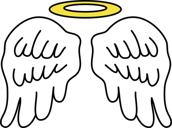 Ailes d'ange mignon avec anneau ange — Image vectorielle
