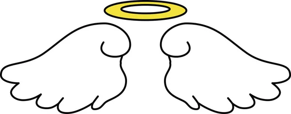 Leuke engel vleugels met engel ring — Stockvector