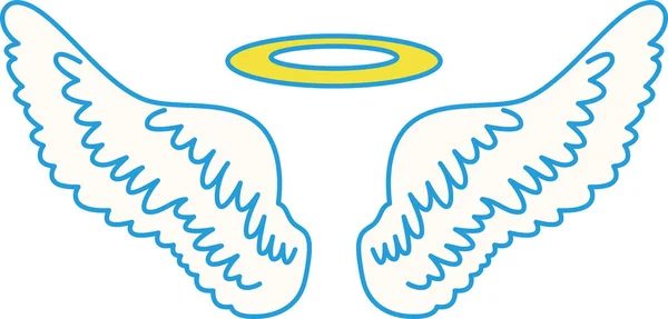 Ailes pop ange mignon avec anneau ange — Image vectorielle