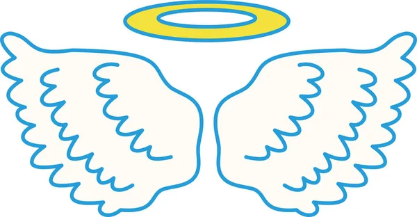 Милые крылья Поп Энджела с ангельским кольцом — стоковый вектор