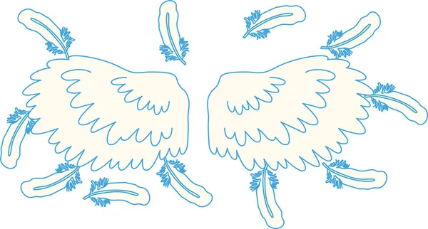 Pop Angel vingar fjädrar fladdrar — Stock vektor