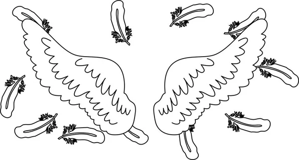 Ангельські крила пір'я мерехтять — стоковий вектор
