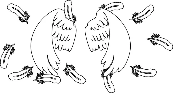 날으는 깃털의 천사 날개 — 스톡 벡터