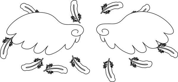 Ailes d'ange de plumes flottantes — Image vectorielle