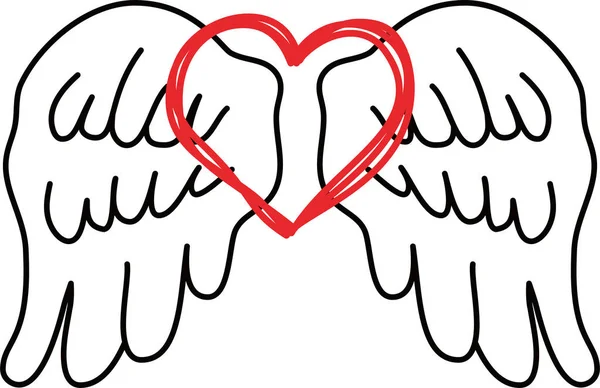 Симпатичный ангел с любовным сердцем — стоковый вектор