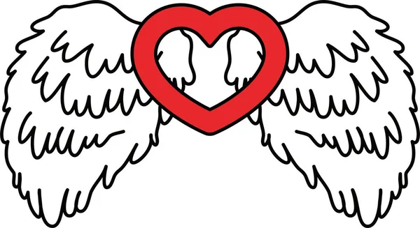 Симпатичный ангел с любовным сердцем — стоковый вектор