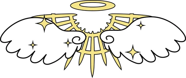 Крылья Божественного Ангела с ореолом — стоковый вектор