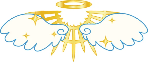 Boskie skrzydła Pop Angel z aureolą — Wektor stockowy
