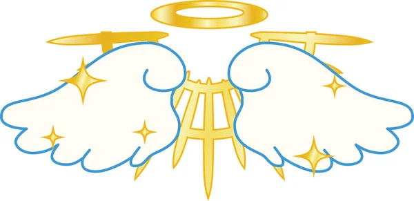 Божественні крила Поп Ангела з гало — стоковий вектор