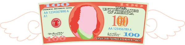 Renkli Tüy Bozukluğu 100 dolarlık banknot — Stok Vektör