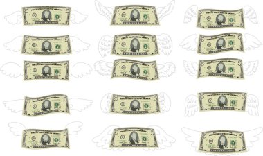 Tüylü Deforme 5 dolarlık banknot.