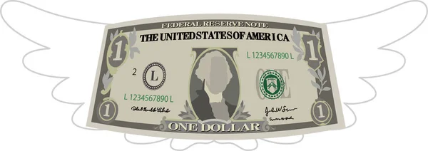 Пернатая деформированная 1 долларовая купюра — стоковый вектор