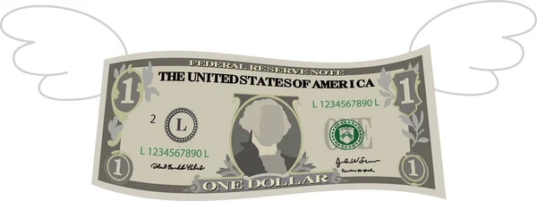 Vervormd 1-dollarbiljet — Stockvector