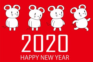 Fare Yılbaşı Kartı 'nız kutlu olsun. Parmaklara atıfta bulunur.