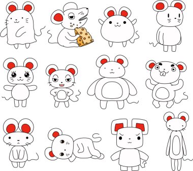 Çeşitli beyaz farelerin karakteri