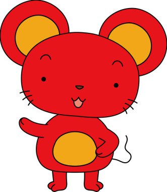 Şirin Kırmızı Fare maskotu karakteri 