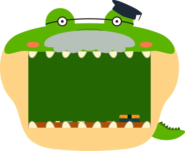 可爱的鳄鱼黑板 — 图库矢量图片