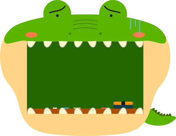 Cute crocodile blackboard — Stock Vector