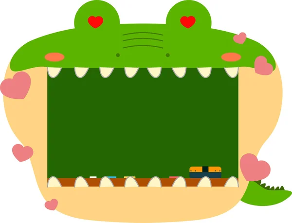 可爱的鳄鱼黑板 — 图库矢量图片