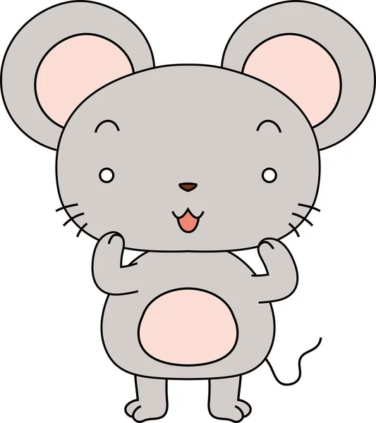 귀여운 쥐 마스코트 캐릭터 — 스톡 벡터