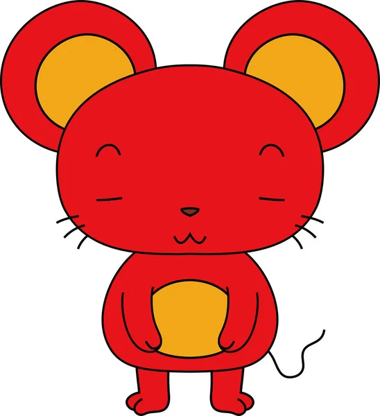 Bonito personagem mascote rato vermelho — Vetor de Stock