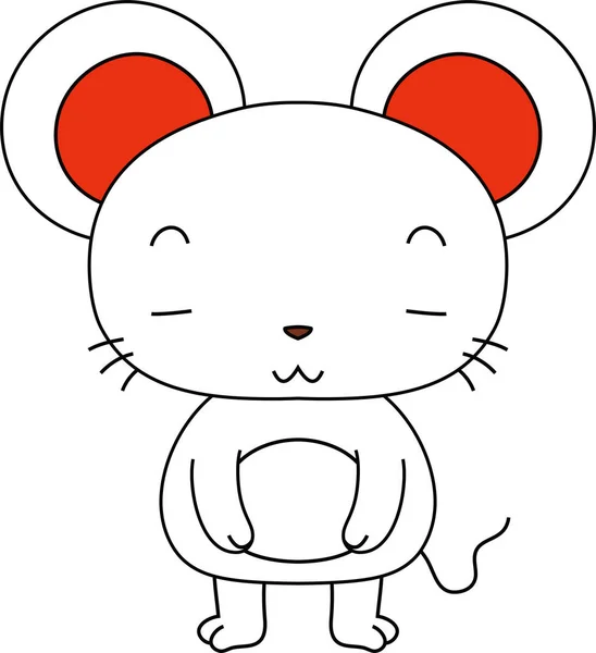 Bonito personagem mascote do mouse branco — Vetor de Stock