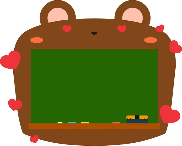 かわいい茶色のクマの黒板 — ストックベクタ