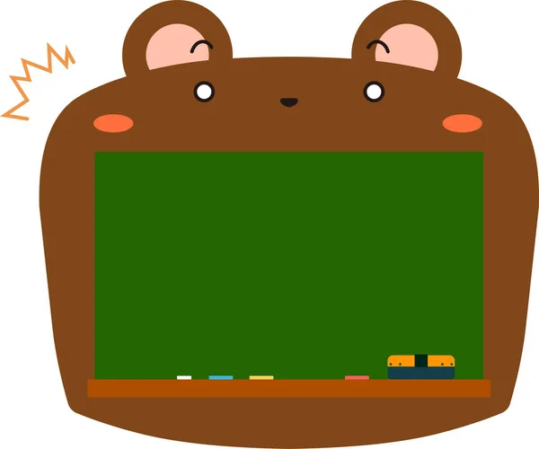 Cute brown Bear blackboard — Stock Vector