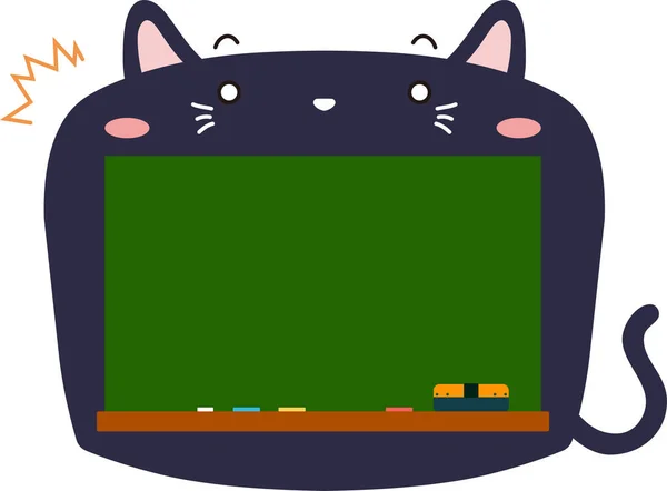 Aranyos fekete macska tábla — Stock Vector