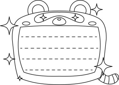 Şirin Rakun not panosu Monokrom taslağı 