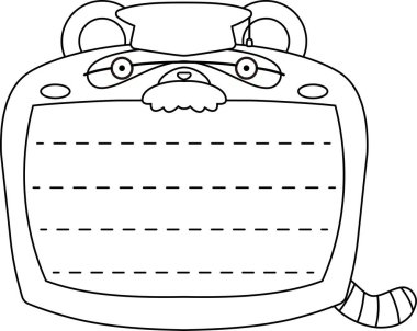 Şirin Rakun not panosu Monokrom taslağı 